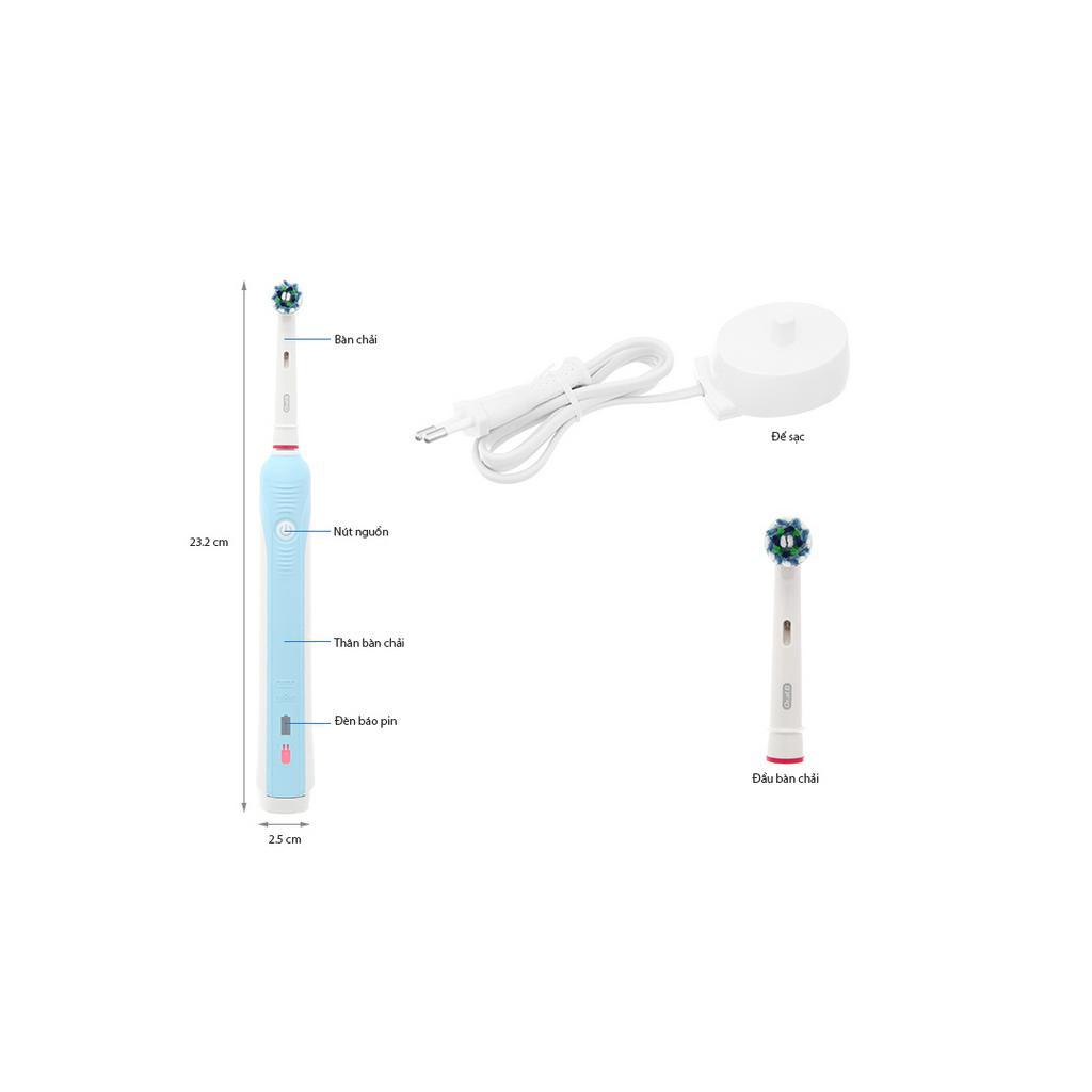 Bàn chải đánh răng điện Braun Oral-B Pro 500 - Hàng chính hãng bảo hành 24 tháng