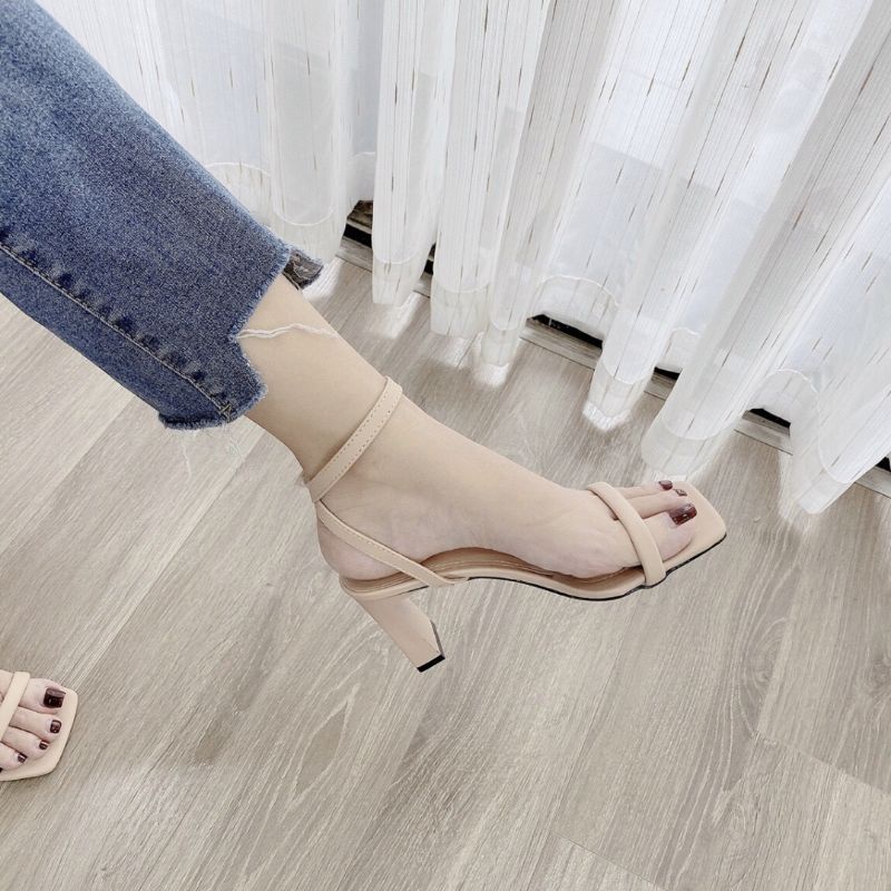 Sandal 6cm gót dẹp