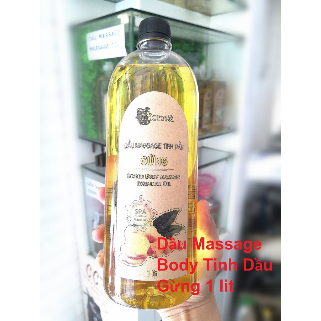 Dầu Massage Body Tinh Dầu Gừng ACENA 1000ml Hỗ Trợ Massage Giảm Béo Giảm Mỡ Bụng - Đùi - Tay