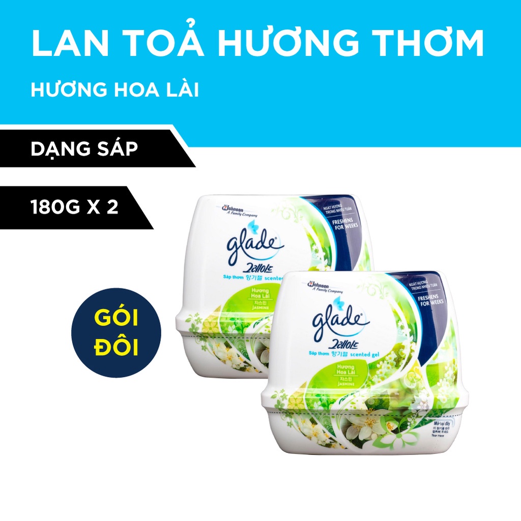 Bộ đôi GLADE Sáp Thơm Hương Hoa Lài 180gx2