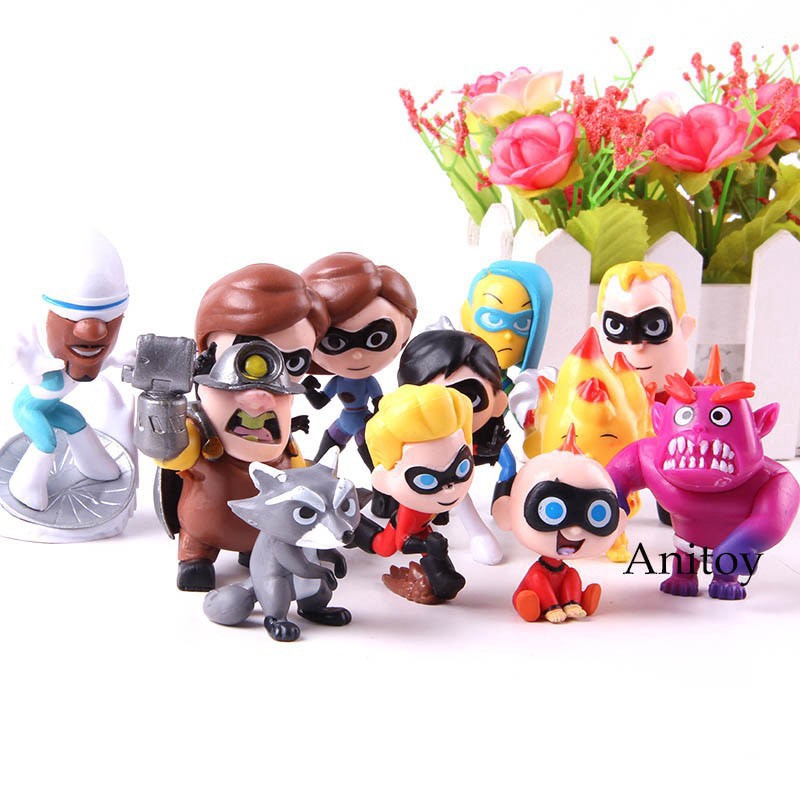 Set 12 Mô Hình Nhân Vật Siêu Nhân Phim The Incredibles 2