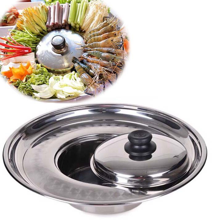 set 4 Nồi lẩu sống mâm vành 20cmThaphafac loại 1 đáy từ inox 304 2 vòng nhiệt