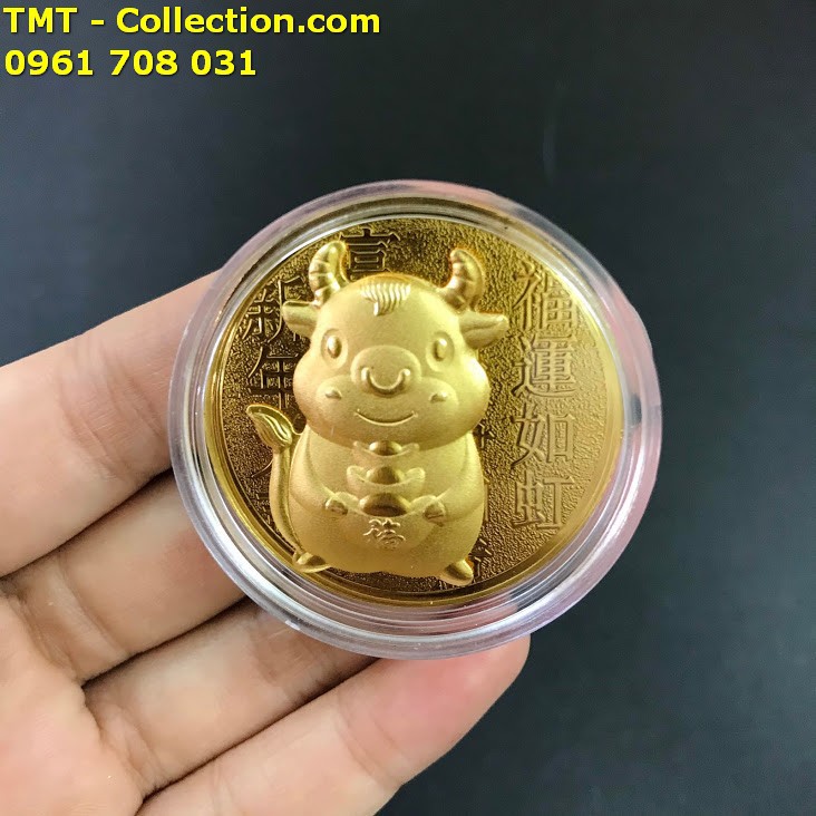 Bao lì xì đồng xu con Trâu cute mạ vàng 2021 (mẫu giao ngẫu nhiên) -SP005044