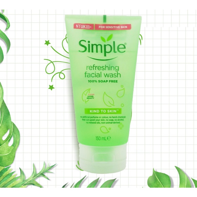 Sữa Rửa Mặt Simple Gel kind To Dạng Gel Da Nhạy Cảm Chính Hãng150ml