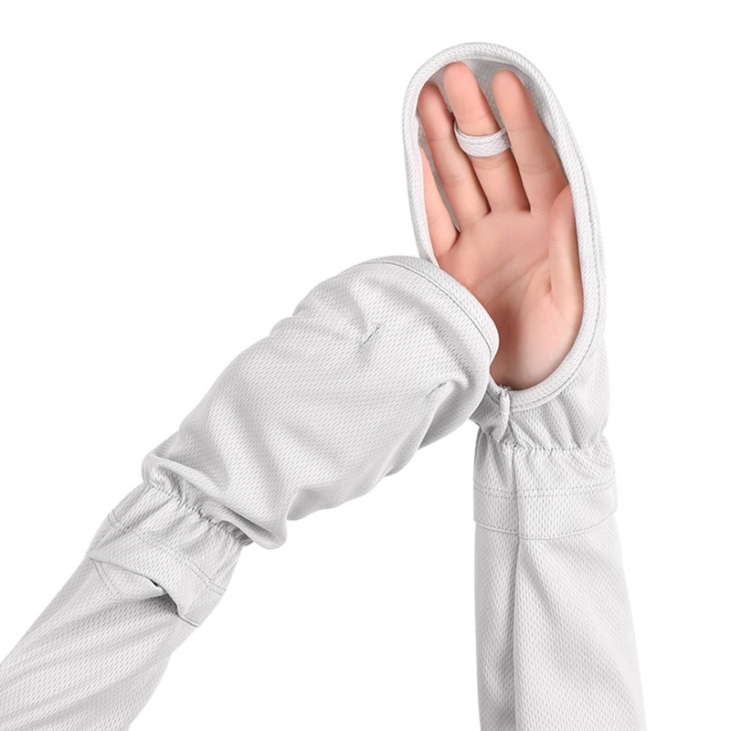 Găng Tay Chống Nắng Bằng Lụa Lạnh Co Giãn Thoáng Khí Nhanh Khô