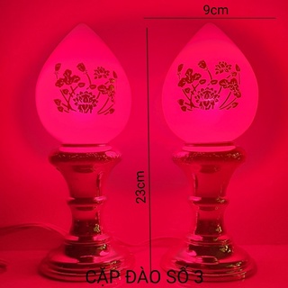 CẶP ĐÈN THỜ 2 TRÁI ĐÀO PQ