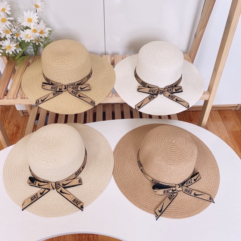 Mũ cói đi biển nữ vành rộng chống nắng, nón cói nơ xinh thời trang Hàn Quốc rẻ đẹp