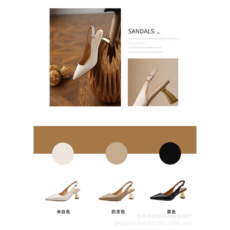 Giày Sandal Cao Gót Hở Ngón Bằng Da Mùa Hè Năm 2021 Có Khóa Cài Cho Nữ