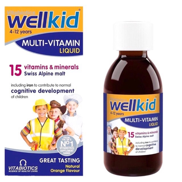 Siro Wellkid Multi- vitamin Liquid bổ sung vitamin và khoáng cho bé phát triển toàn diện hãng chính hãng