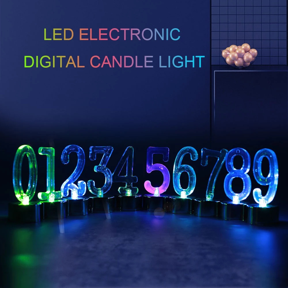 Đèn LED Nến Chữ Số 0-9 Trang Trí Tiệc Sinh Nhật