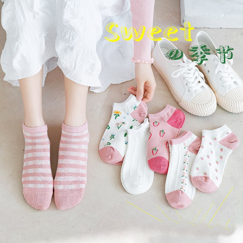 Combo 5 đôi vớ nữ cổ ngắn nhiều kiểu