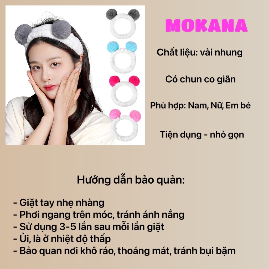 Băng đô bờm tóc rửa mặt trang điểm skincare xinh nam nữ MOKANA BD02