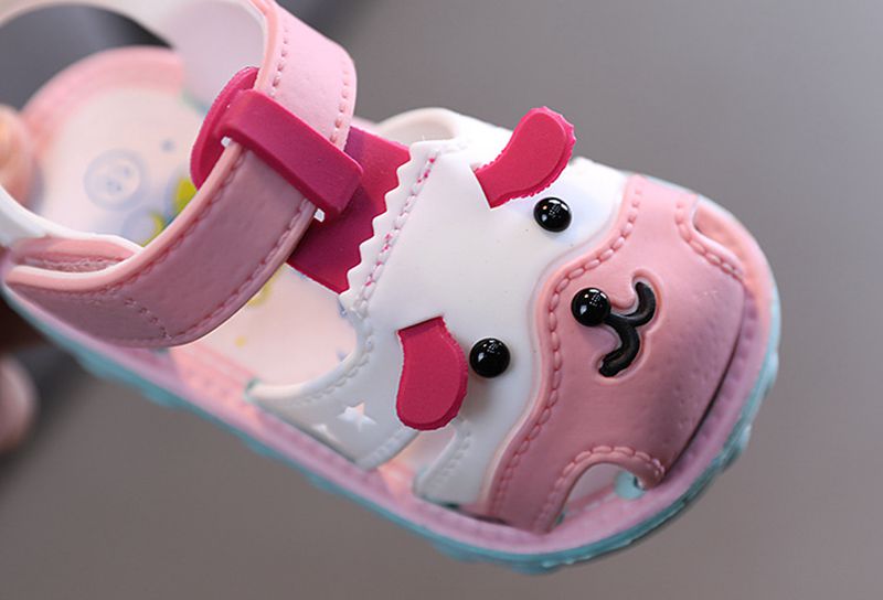 Kids Baby Sandals Cartoon Bear Shoes 0-2Yrs Boy Girls Soft Rubber Flat Sandal Beach Shoes