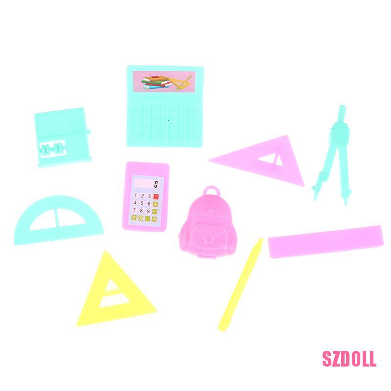 Set 10 Phụ Kiện Đi Học Mini Tỉ Lệ 1/12 Cho Nhà Búp Bê