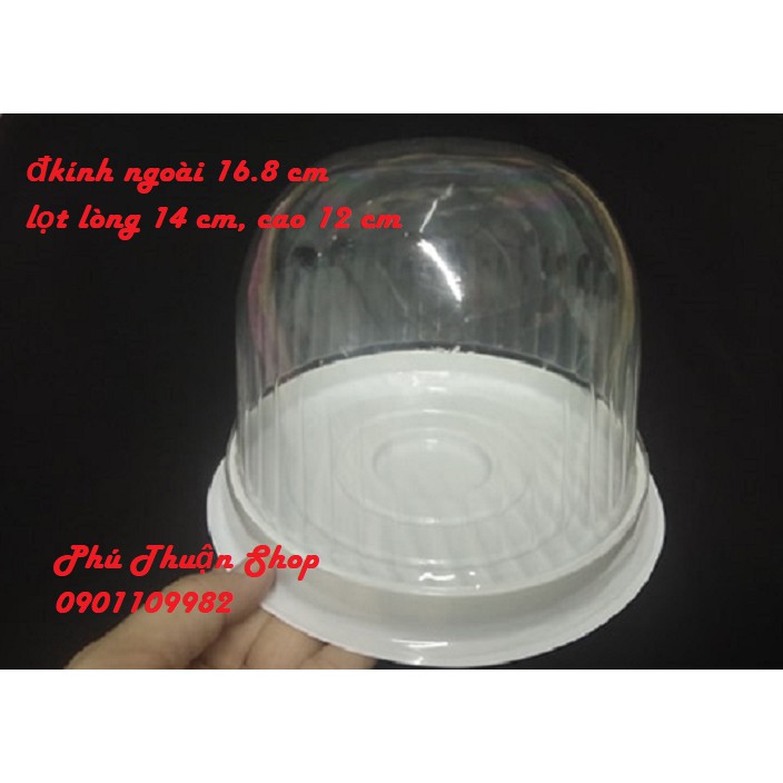 BỘ 50 HỘP NHỰA ĐỰNG BÁNH ĐẾ TRẮNG NẮP MÔ KÍCH THƯỚC 14 CM, CAO 12 CM - H24 MÔ