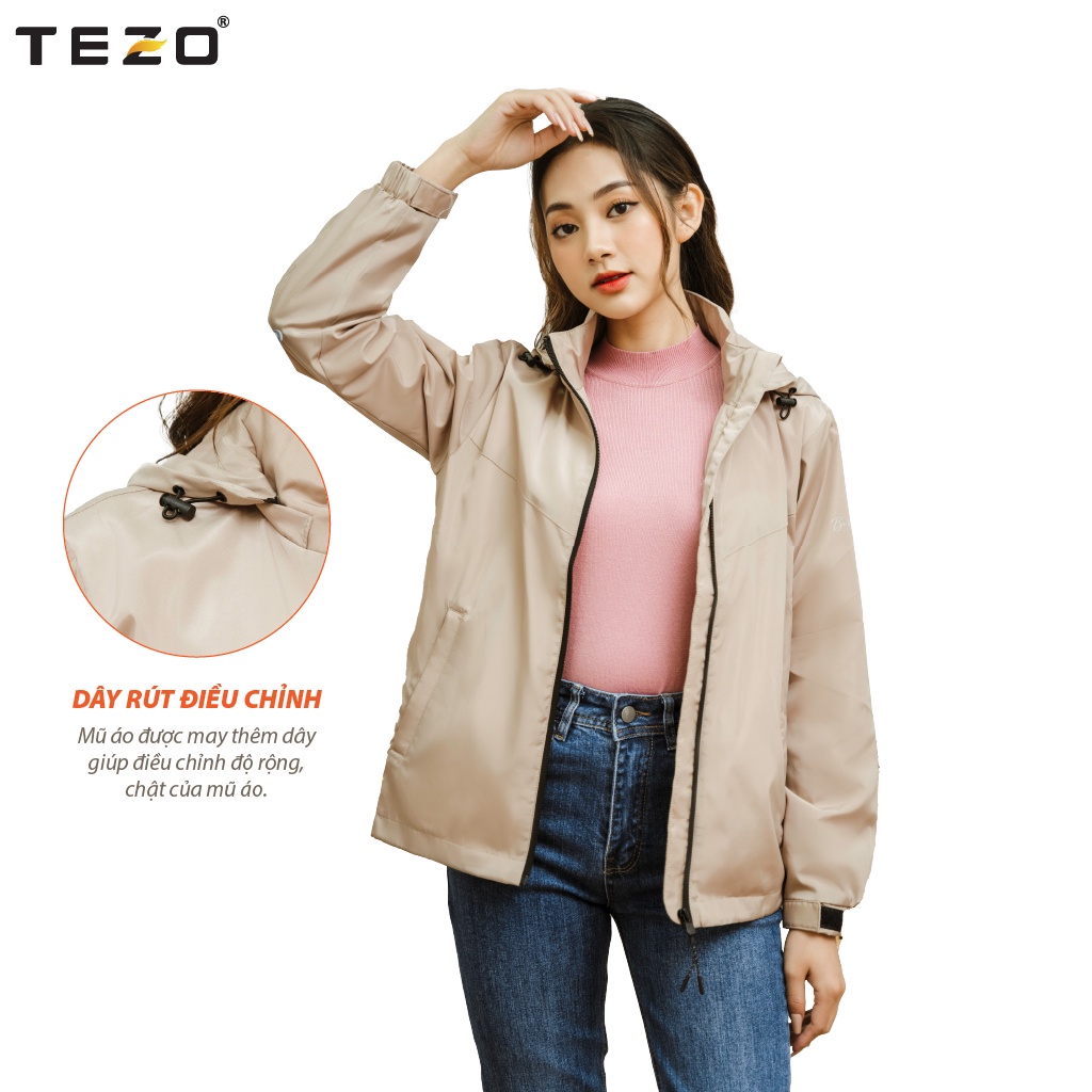Áo gió nữ TEZO, áo khoác nữ vải gió 2 lớp mẫu mới nhất 2109AG2T01