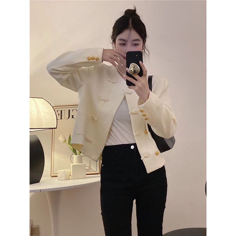 Áo Khoác Lửng Tay Dài Phong Cách Hàn Quốc Dành Cho Nữ