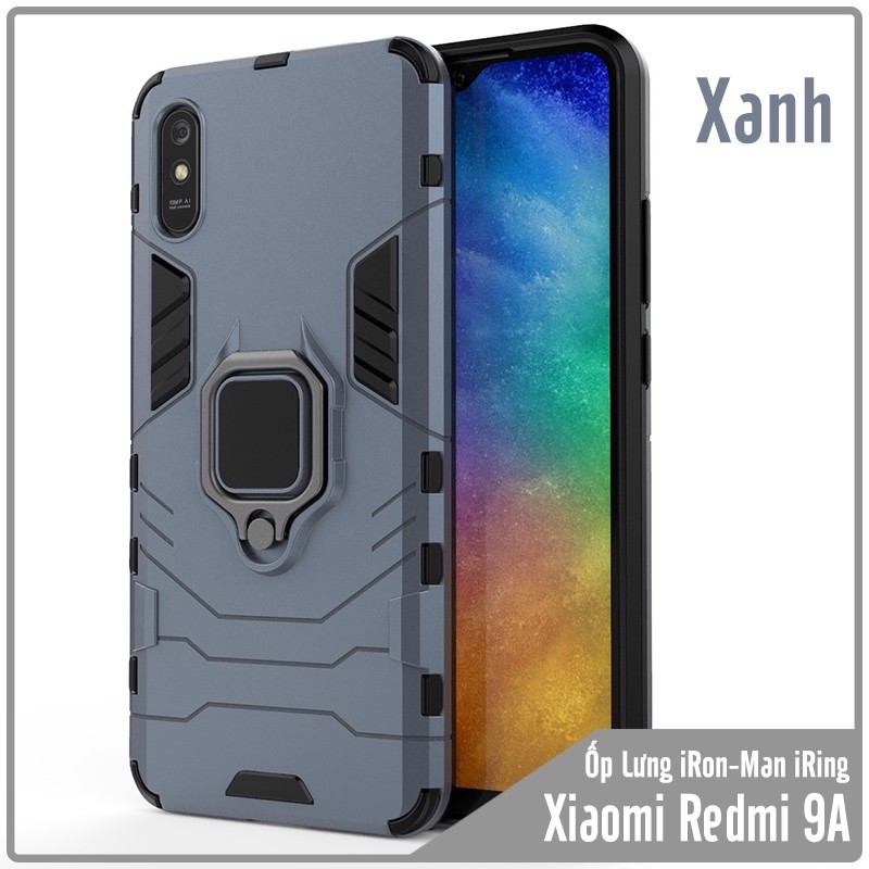 Ốp lưng cho Xiaomi Redmi 9A iRON - MAN IRING Nhựa PC cứng viền dẻo chống sốc