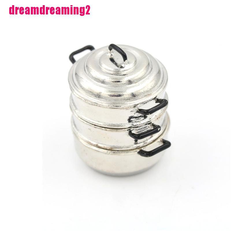 Mô Hình Nồi Hấp 3 Tầng Trang Trí Nhà Búp Bê Tỉ Lệ 1 / 12
