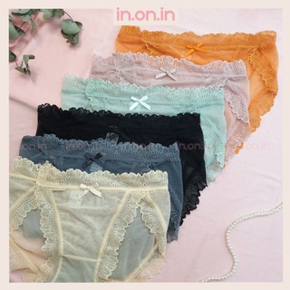 Quần lót lưới xuyên thấu nơ hông inonin