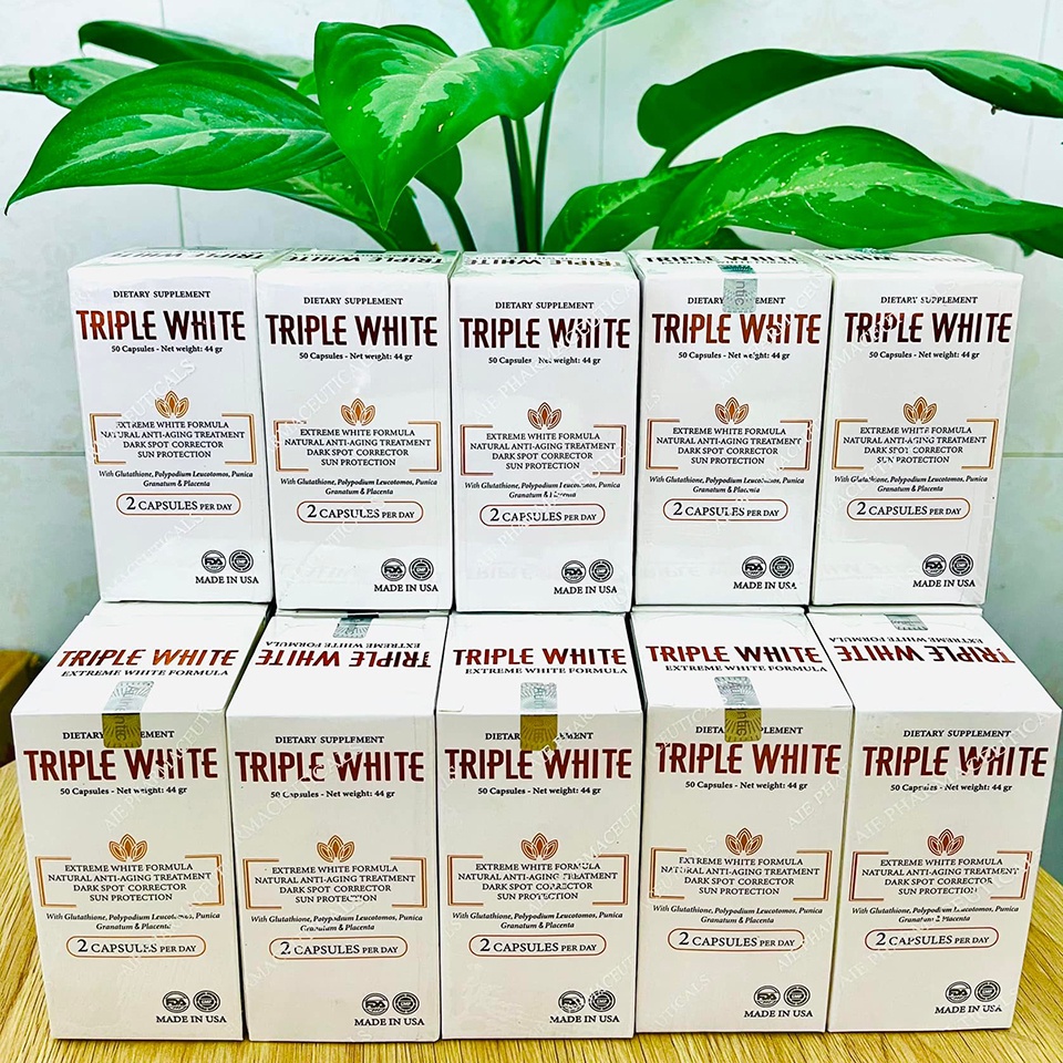 ✅ Viên Uống Triple White - Viên Uống Trắng Da, Chống Nắng, Giảm Thâm, Giảm Sạm Nám Da