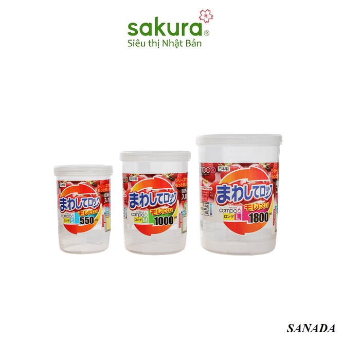 Hộp nhựa nắp vặn dáng tròn Sanada