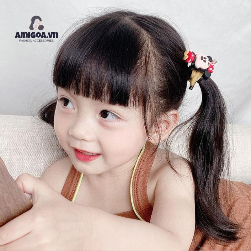 Dây Cột Tóc Co Giãn Hình Chuột Mickey Dễ Thương Cho Bé