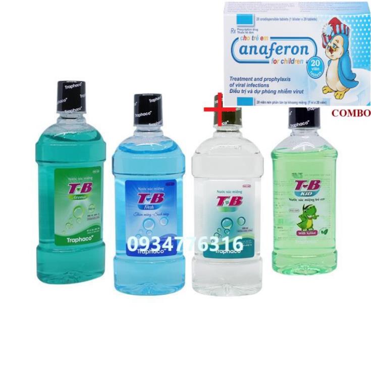 Combo Chim cánh cụt Nga+ ✅ Nước súc miệng T-B Fresh Traphaco 500ml