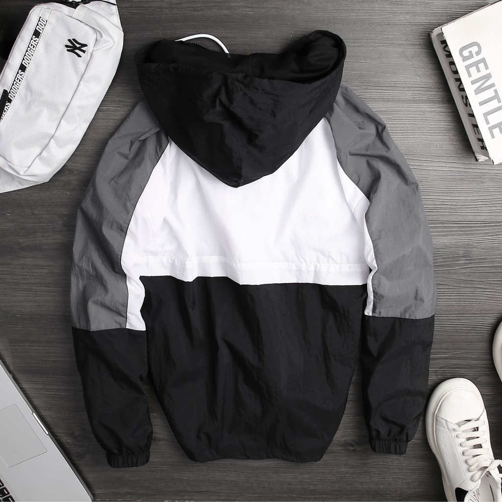 ÁO KHOÁC NAM NIKE RETRO WOVEN JACKET - ĐEN PHỐI TRẮNG XÁM