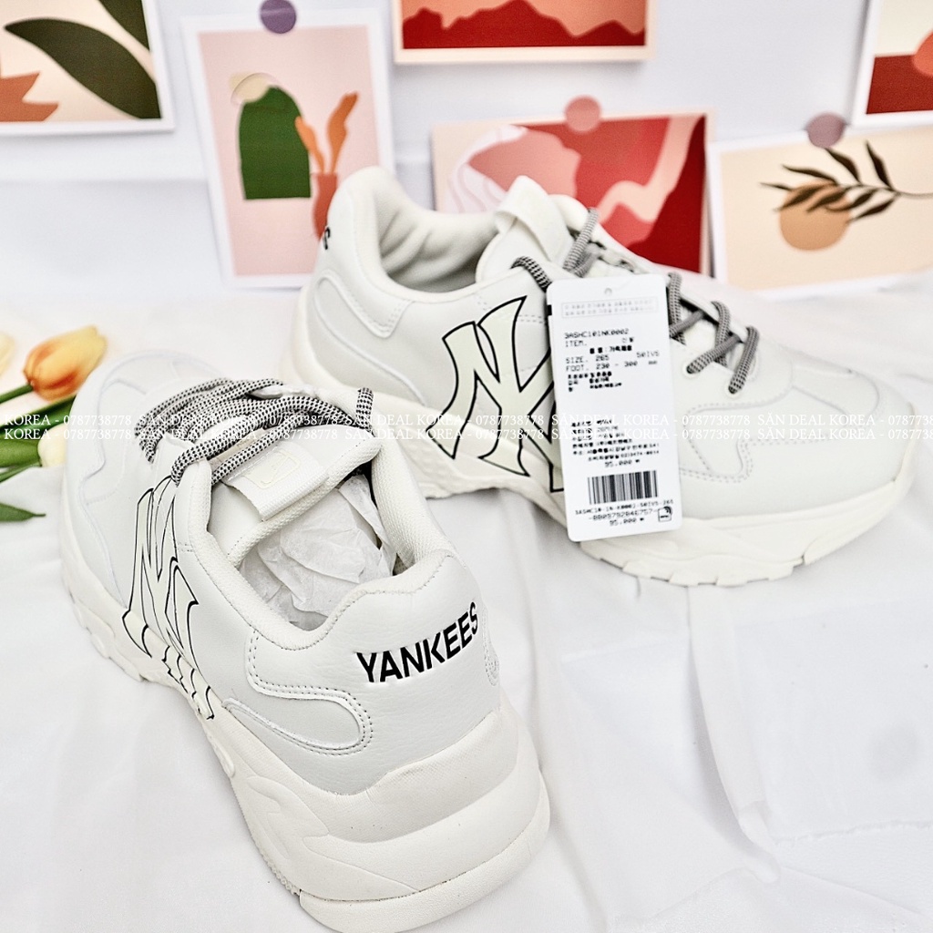 Giày thể thao MLB Big Ball Chunky P NY Yankee màu trắng - sẵn size nam 265
