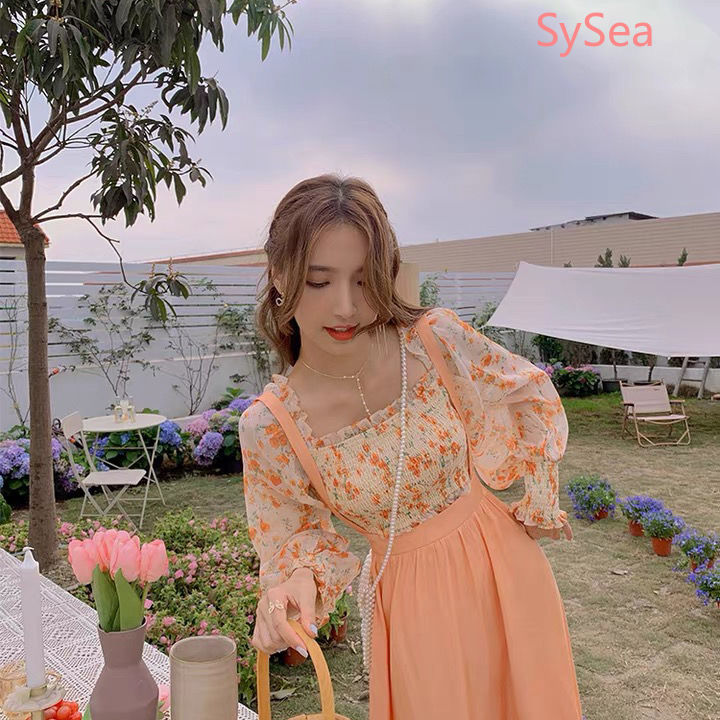 Áo lửng tay dài in hoa hở vai gợi cảm cho nữ