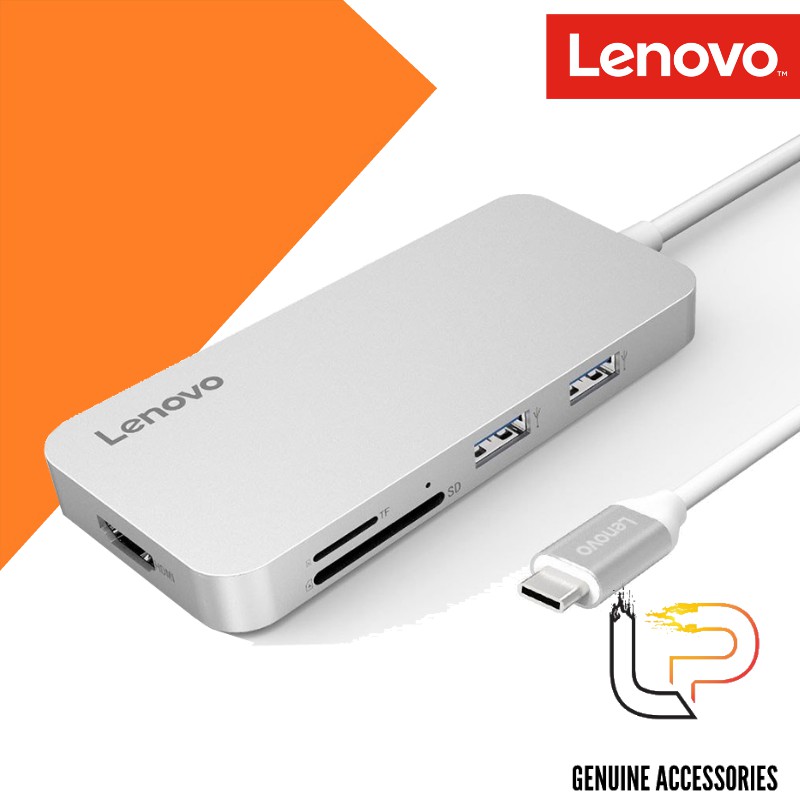 BỘ CHUYỂN TYPE-C RA 2 USB 3.0 + USB 2.0 + HDMI + TF + SD LENOVO C107SL - C107GY