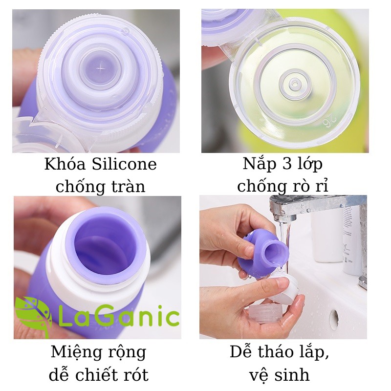 Chai lọ chiết mỹ phẩm dầu gội du lịch Silicon 89ml [Colorful Capsule]