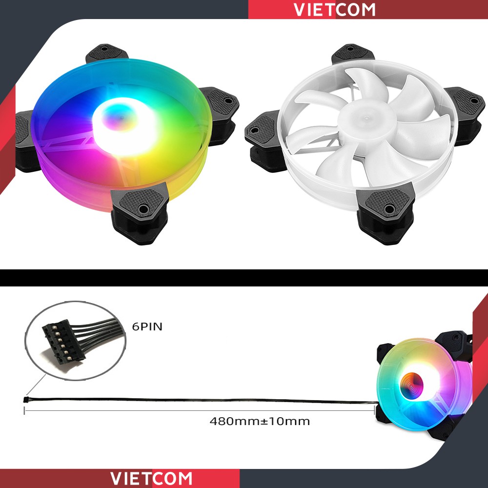 Quạt Tản Nhiệt, Fan Led ARGB Coolmoon Y1 &amp; Bộ Hub Coolmoon + điều khiển - Tặng kèm ốc vít