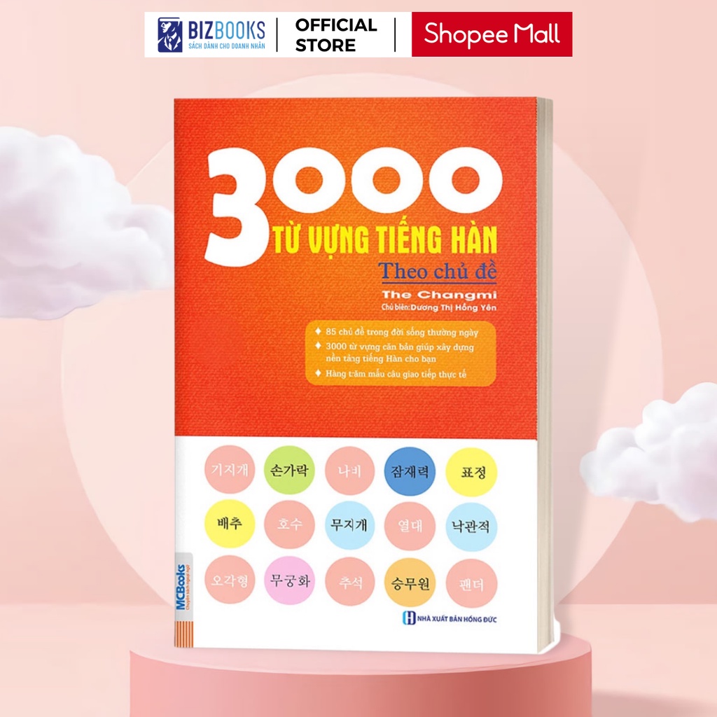 Sách - 3000 Từ vựng tiếng hàn theo chủ đề - Làm chủ từ vựng tiếng Hàn sau 3 tháng - Bizbooks Tặng Sổ Tay và Bookmark
