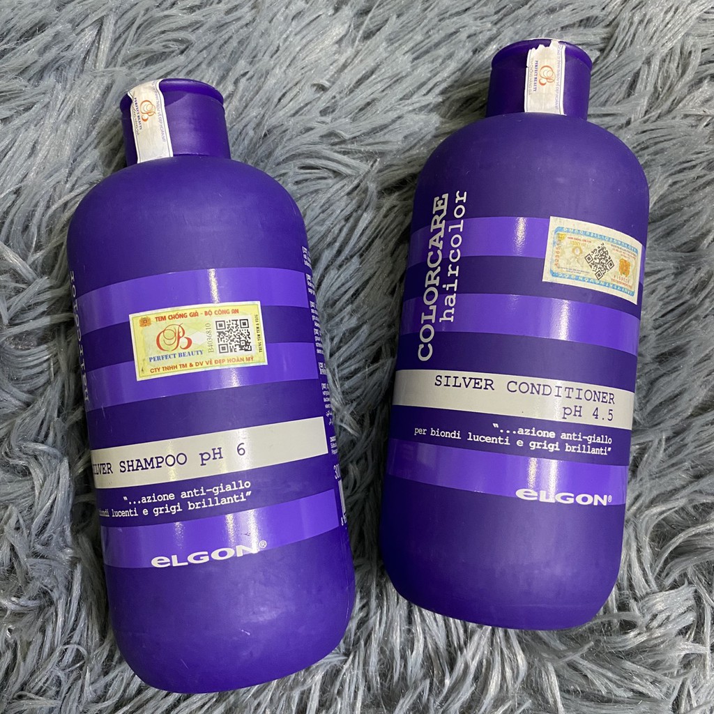 Dầu gội TÍM khử ánh vàng ELGON Silver Shampoo 300ml ( New 2023 )