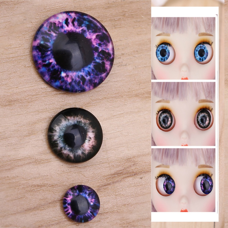 Bộ 20 Mắt Kính Hình Mắt Khủng Long Thủ Công DIY 8/12/18mm