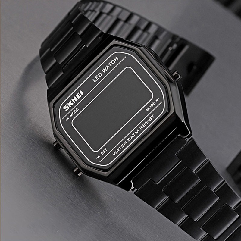 Đồng Hồ Điện Tử Mặt Vuông Có Đèn LED SKMEI