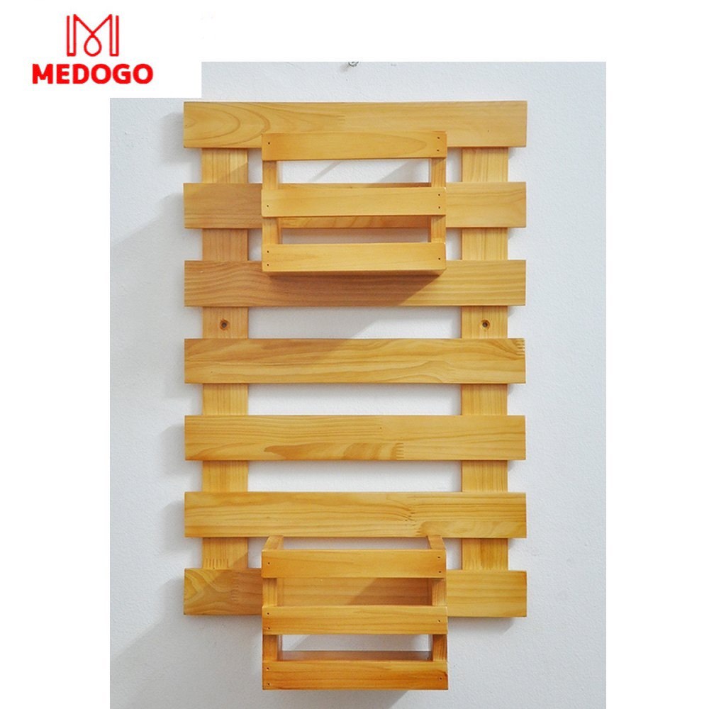 Kệ gỗ MEDOGO ban công có hộp pallet trồng cây cảnh trang trí nội thất sân vườn đẹp