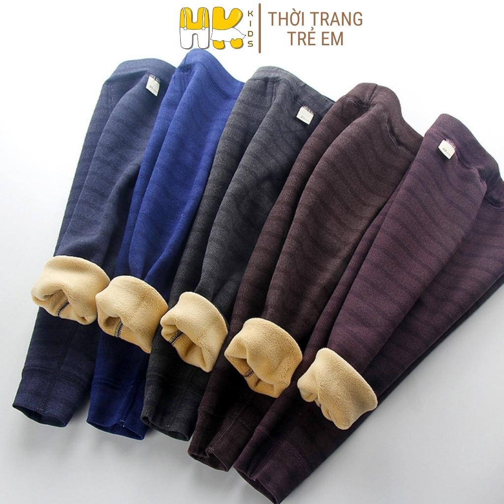 Quần lót lông cho bé trai từ 1 đến 10 tuổi, quần nỉ chất cotton dày dặn lớp lót nhung mềm mại  - HK KIDS