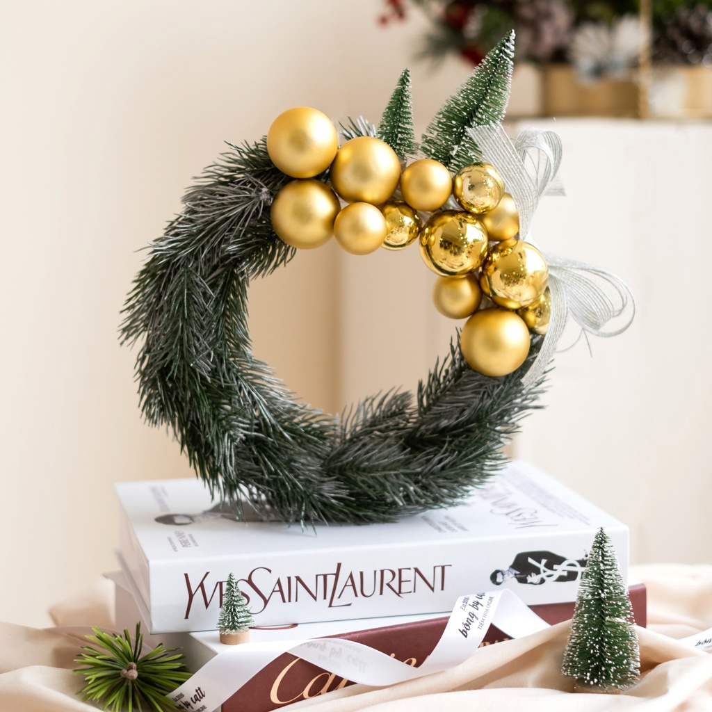 Vòng hoa treo cửa đẹp - vòng hoa trang trí giáng sinh noel nổi bật phong cách Hàn Quốc mang thương hiệu BÔNG BY CATT