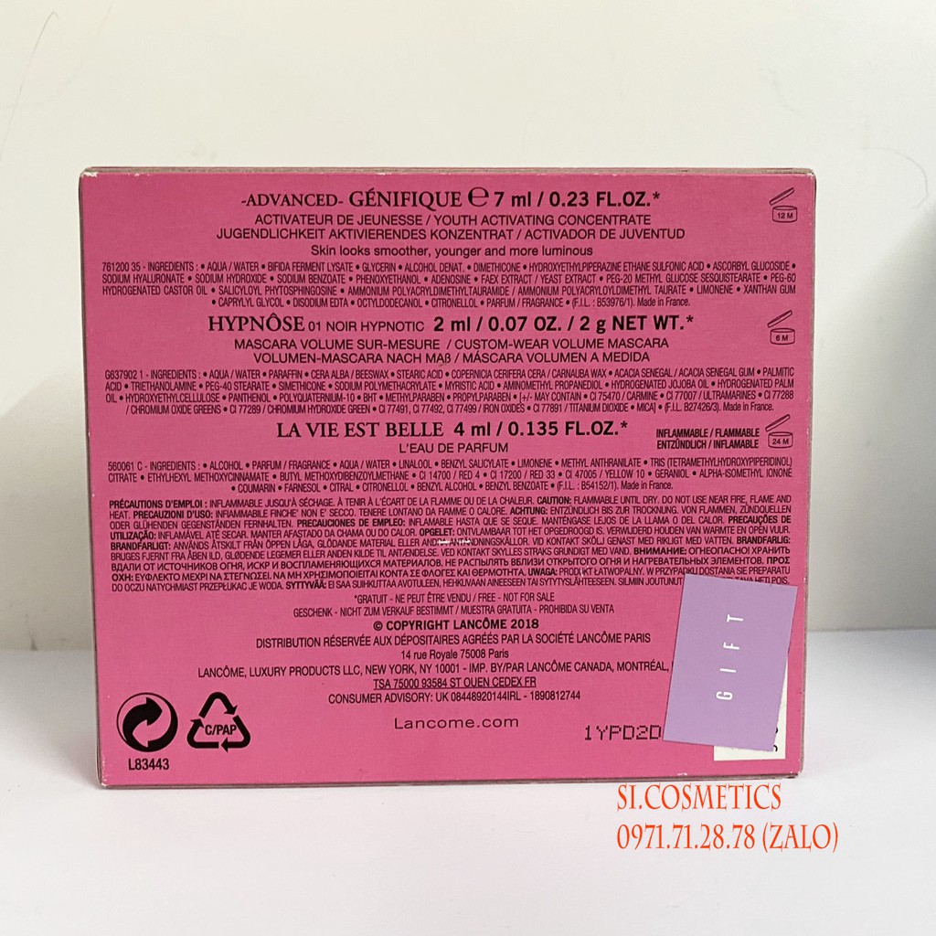 Bộ quà tặng nước hoa nữ mini LANCOME la vie est belle 3pc | Thế Giới Skin Care