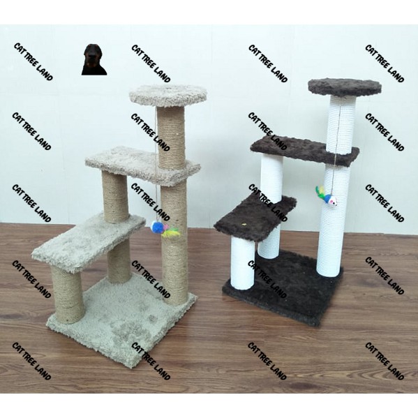 TRỤ CÀO MÓNG (CATTREE) BẰNG GỖ CHO MÈO 4 TẦNG - NHÀ CÂY CHO MÈO CÀO MÓNG, ĐỒ CHƠI MÈO MÀI MÓNG