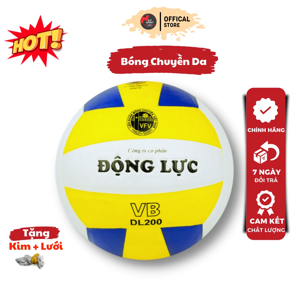 Quả Bóng Chuyền Da Chính Hãng Động Lực DL 200_Chất Da PU Có Độ Bền Và Đàn Hồi Tốt_Tiêu Chuẩn Thi Đấu_Tặng Qùa