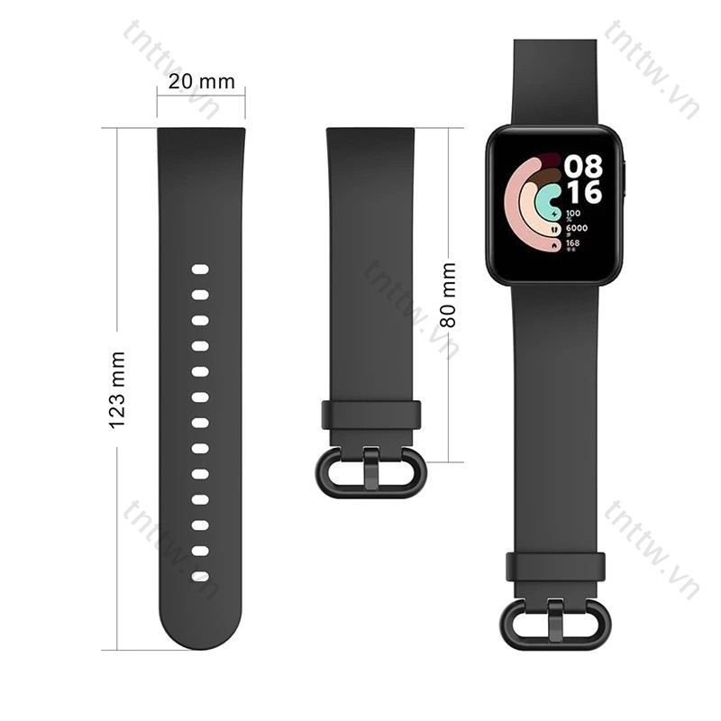 Dây đeo đồng đồ silicon màu trơn tùy chọn dành cho Xiaomi Mi Watch Lite A1608 A1915