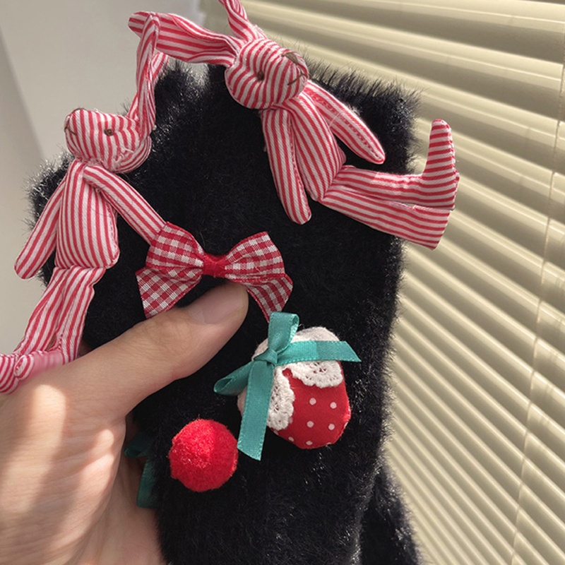 Tất Lông Nhung Dày Dặn Họa Tiết Thỏ / Dâu Tây 3D Phong Cách Harajuku Lolita