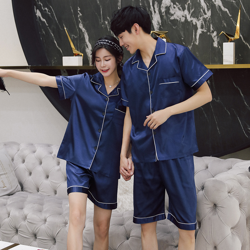 Bộ Đồ Ngủ Bằng Vải Lụa Satin Thời Trang Dành Cho Cả Nam Và Nữ