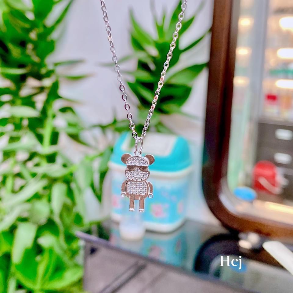 Dây chuyền nữ bạc thật mặt gấu con ngộ nghĩnh đáng yêu