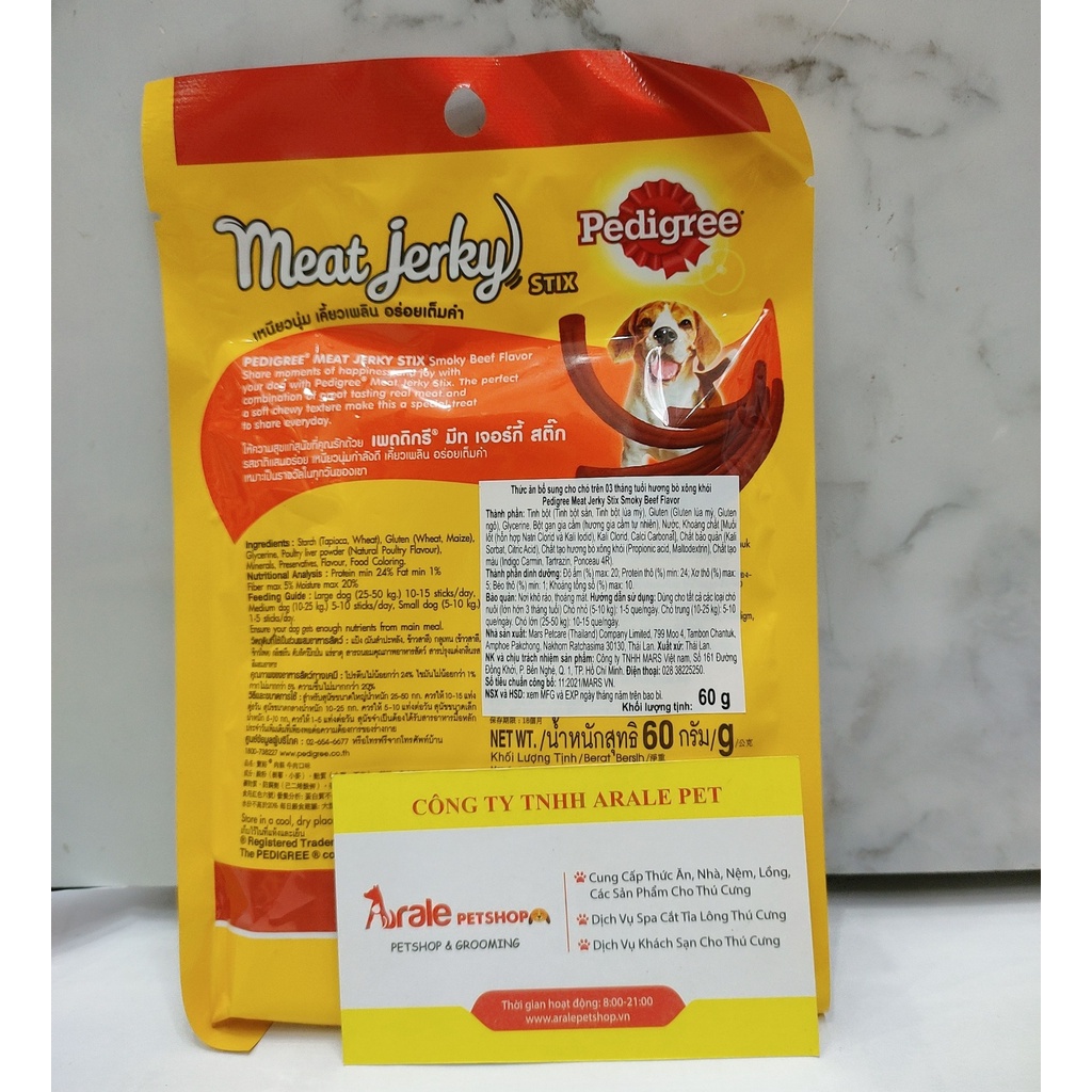 [ Nhiều vị ] Bánh/Snack thưởng Pedigree Meat Jerky cho chó thơm ngon, bổ dưỡng, đủ vị