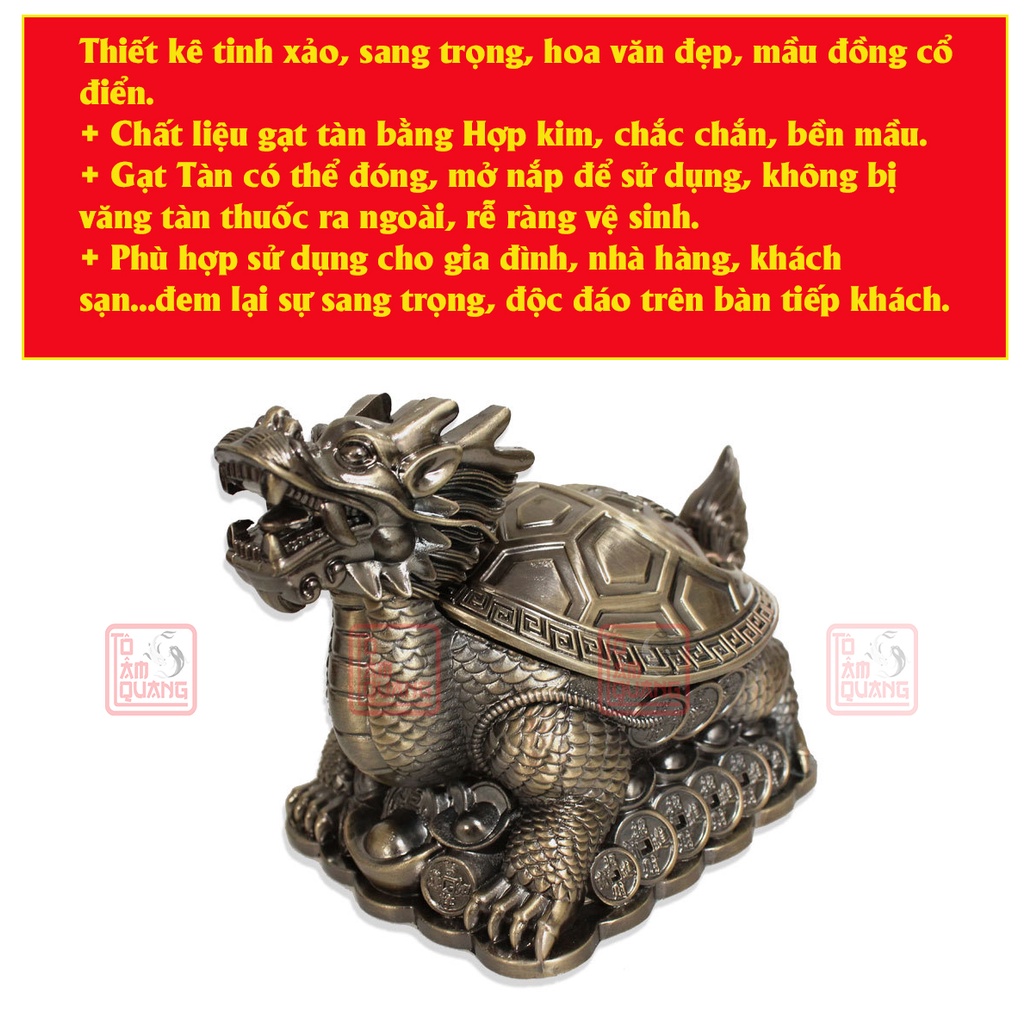 Gạt tàn Tỳ Hưu đồng 18.5cm phong thủy hình độc lạ may mắn tài lộc- trang trí phòng khách, bàn làm việc, kinh doanh